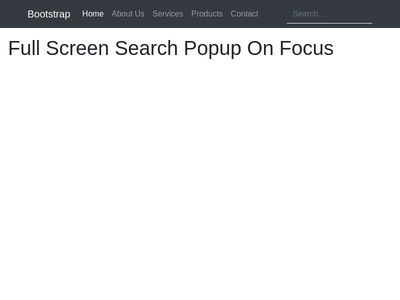 Full Screen Search Popup On Focus