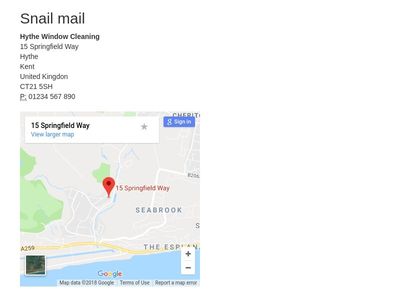 Google Maps contact info