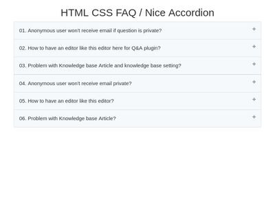 HTML CSS FAQ / Nice Accordion 