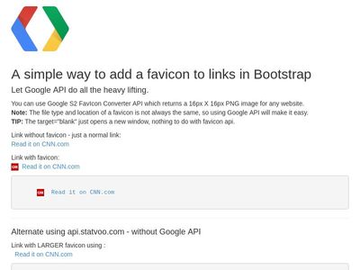 TEST: Add favicons to any link using Google API