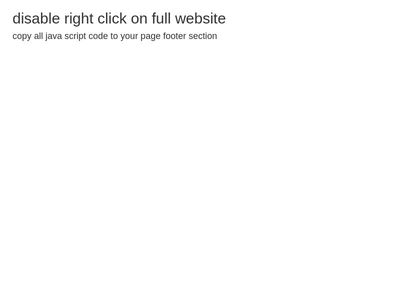Right click disable on all pages of website