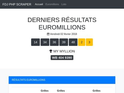 Loto & EuroMillions Results Table by https://t-php.fr