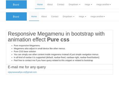 Responsive Megamenu with animation (pure css)