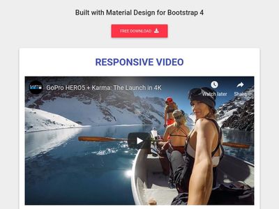 Bootstrap Video - Material Design & Bootstrap 4