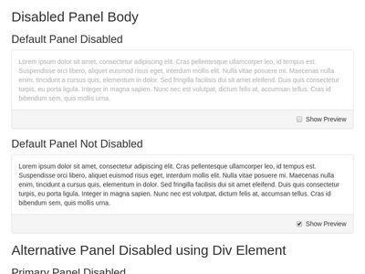 Disabled Panel
