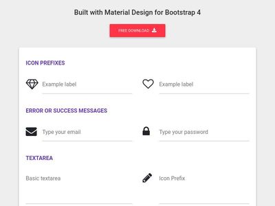 Bootstrap Inputs - Material Design & Bootstrap 4