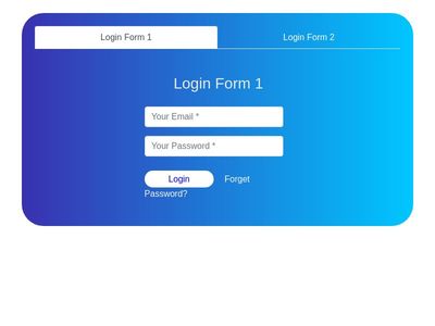 Login Forms with tabs