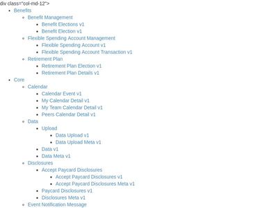 current API explorer list