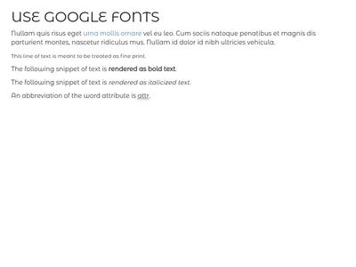 font css code for bootstrap