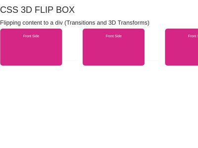 CSS 3D FLIP BOX