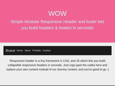 Simple Modular Responsive Header and footer
