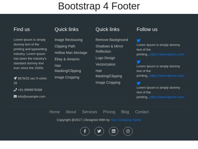 Footer Bootstrap 4