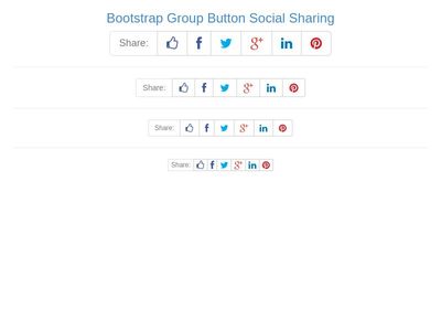 Bootstrap Group Button Social Sharing