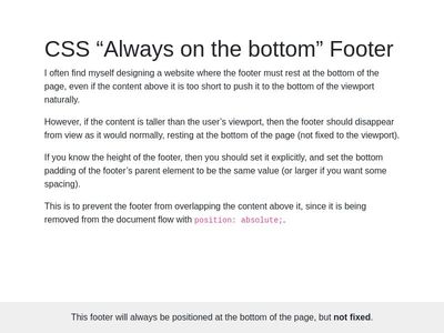 Footer  "Always on the bottom" 