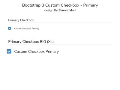Bootstrap 3 Custom Checkbox - Primary design By Shurvir Mori