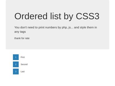 Ordered list by CSS3 