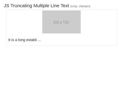 JS Truncating Multiple Line Text (crop, clampin)