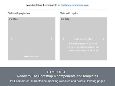 Bootstrap4 slider, Bootstrap 4 carousel, carousel fade and slide effect example