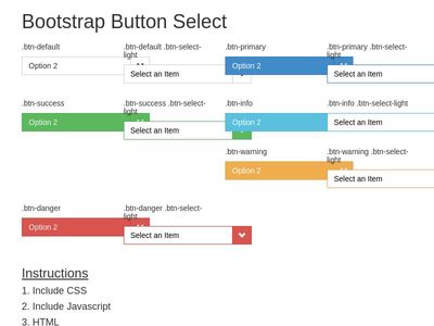 Bootstrap Button Select