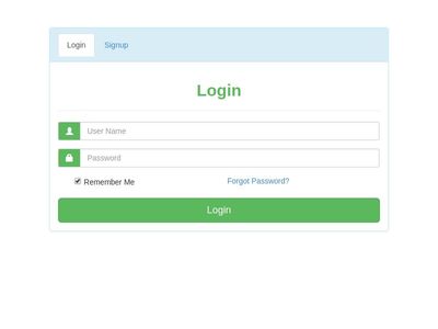 Login/Signup tabs with Forgot Passowrd