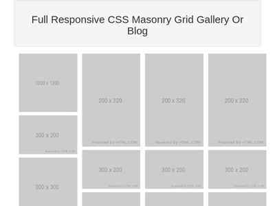 Full Responsive CSS Masonry Grid Gallery Or Blog