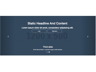 Bootstrap Snippet Carousel Static Headline Caption using HTML CSS Bootstrap
