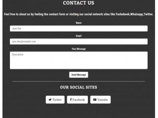 Contact form with Social network links