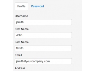 User profile in tabs
