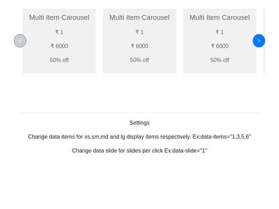 Multi Item Carousel