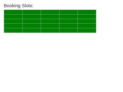 Booking slots