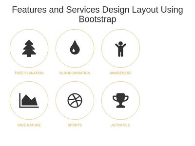 Features and Services Design Layout Using Bootstrap