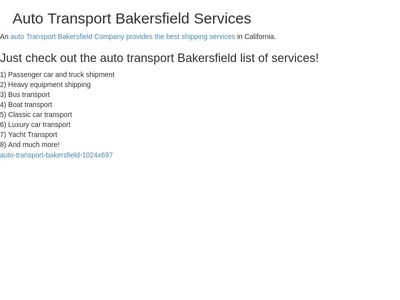 Auto Transport Bakersfield