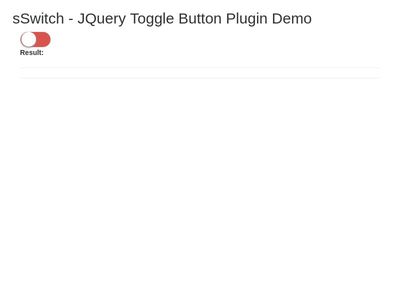 sSwitch - JQuery Toggle Button Plugin Demo