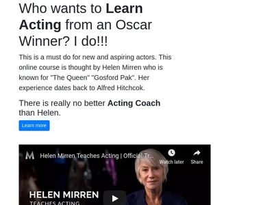 Learn Acting Online Course