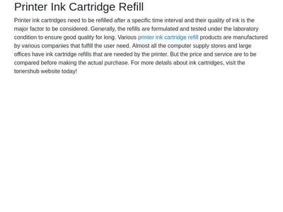 Printer Ink Cartridge Refill