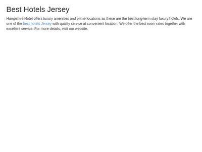 Best Hotels Jersey