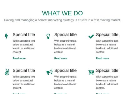 Services section using bootstrap 4