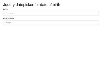 Jquery datepicker for date of birth
