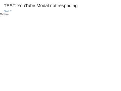 TEST: Youtube Modal not working