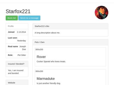 User Profile Page for Bootstrap 3