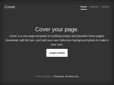Cover template bootstrap lacodeid 4