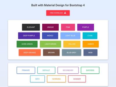 Bootstrap Buttons - Material Design & Bootstrap 4