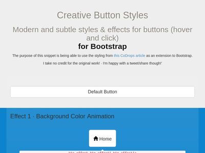 Bootstrap Snippet Creative Button Styles (Codrops) using HTML CSS Bootstrap