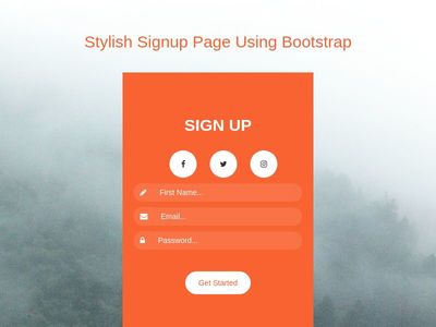 Stylish Signup Page Using Bootstrap