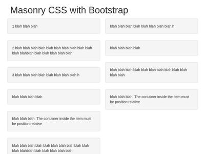 Masonry CSS with Bootstrap