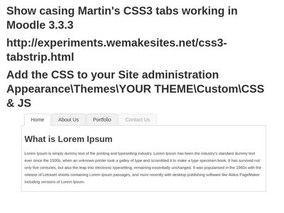 CSS3 Tabs - Moodle 3.3.3