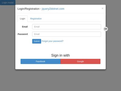 Login - Registration modal With POP-UP bootstrap