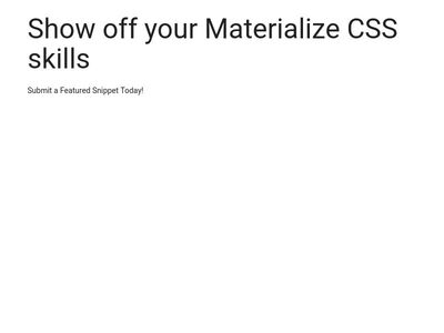 Materialize CSS skills