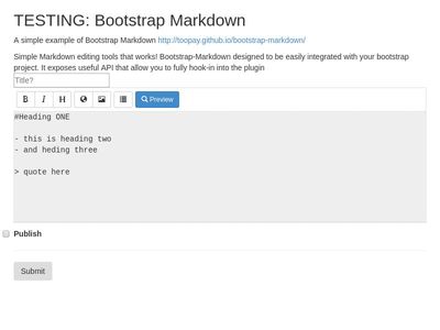TEST: Bootstrap Markdown