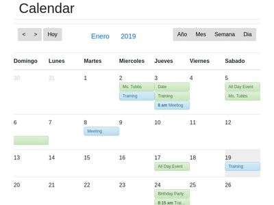 Calendario Agenda - En progreso...